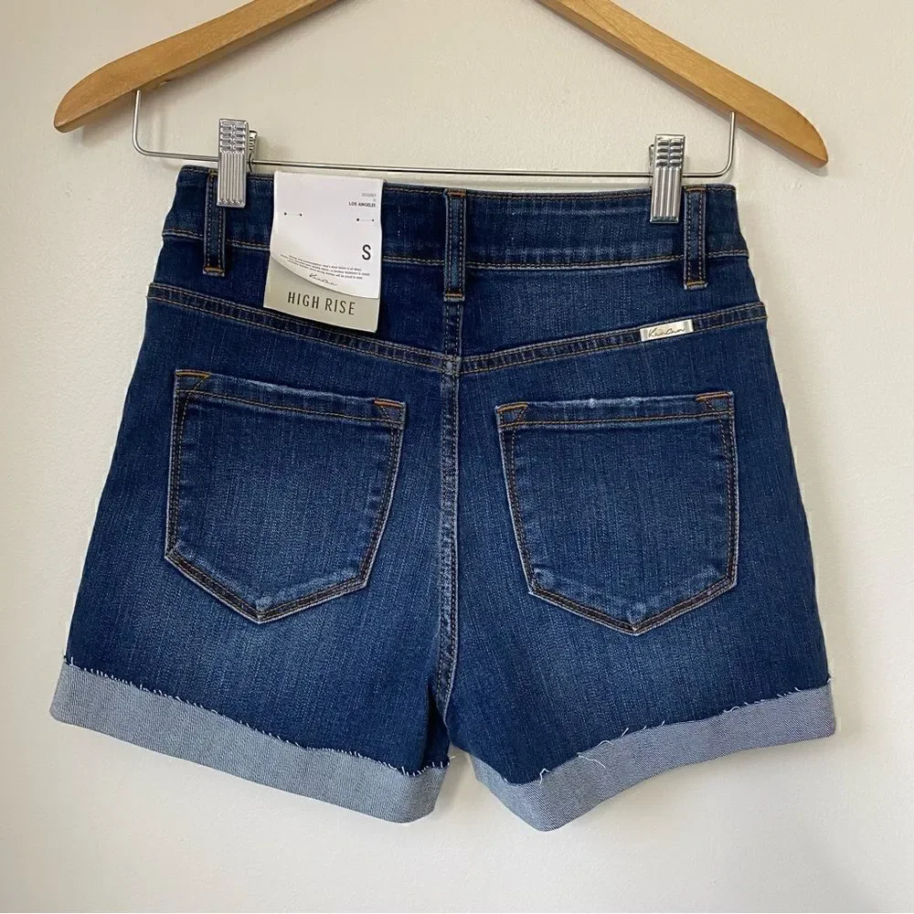 KanCan Stand By You Blue high rise denim jean Shorts new